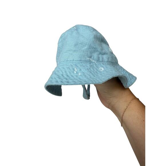 Nordstrom Baby Blue Henley Romper & Hat Set Size Newborn - Picture 6 of 8